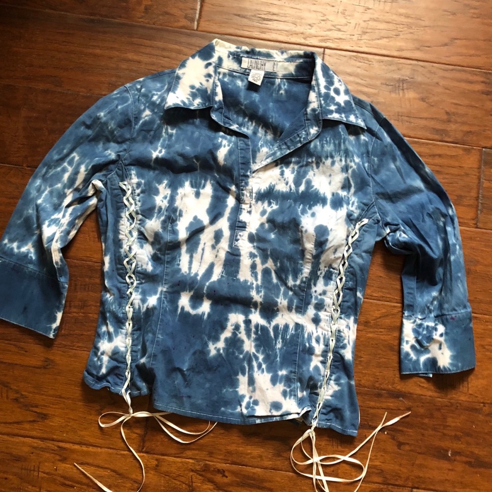Custom tie dye Laundry by Shelli Segal blouse